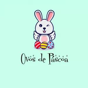 Logo de Páscoa com Coelho Fofo para Editar Online