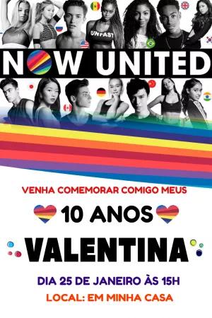 Convite Aniversário Now United para Editar Online