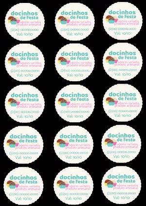 Adesivo para Docinhos de Festa para Editar Online