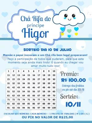 Chá Rifa Chuva de Bençãos Menino para Editar Online