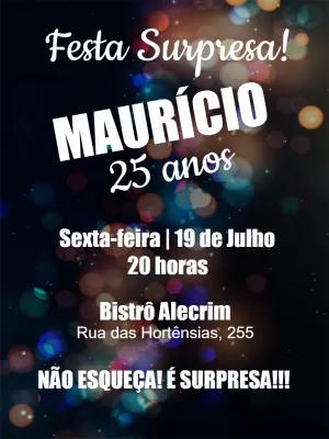 Convite de Aniversário Surpresa Balada para Editar Online