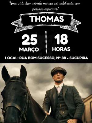 Convite de Aniversário Peaky Blinders Editável Online
