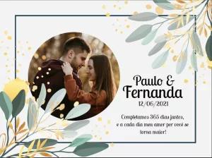 Cartão de Aniversário de Namoro com Foto para Editar Online