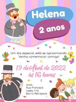 Convite de Aniversário Mundo Bita para Editar Online