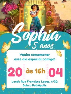 Convite de Aniversário Encanto com Mirabel para Editar Online