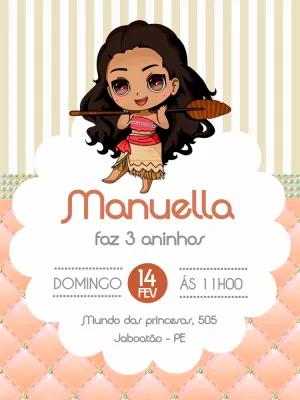 Convite de Aniversário Moana Baby para Editar Online