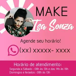 Arte Editável para Maquiadora com Foto para Divulgar