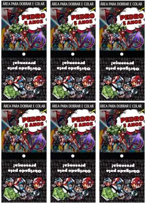 Capa de Pirulito Festa Vingadores para Editar Online