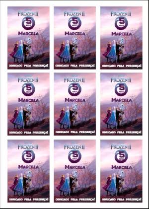 Tag de Aniversário Frozen 2 Editável para Lembrancinha