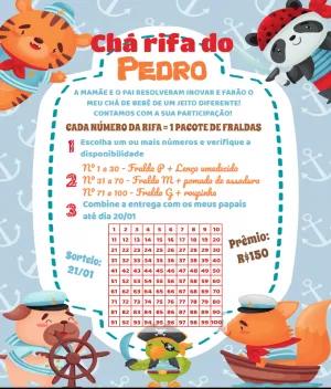 Convite Chá Rifa Animais Marinheiros para Editar Online