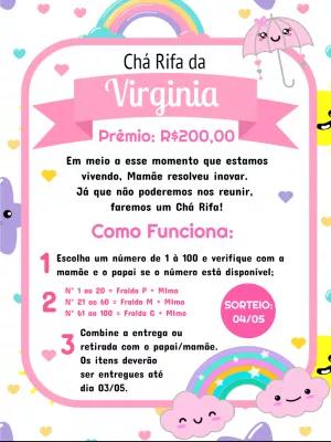 Convite Chá Rifa Chuva de Amor para Editar Online