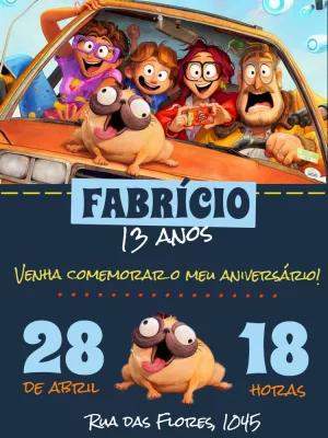 Convite Aniversário A Família Mitchell para Editar Online