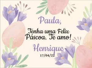 Cartão de Páscoa com Flores Aquarela para Editar Online