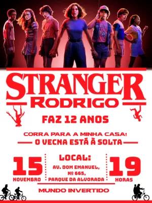 Convite de Aniversário Stranger Things para Editar Online