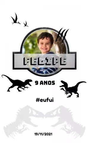 Arte para Copo Dinossauro com Foto Editável Online