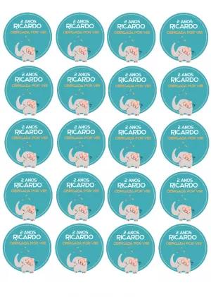 Tag de Aniversário Elefante para Editar e Imprimir Online