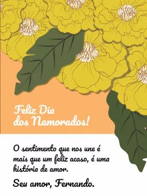 Cartão Dia dos Namorados com Flores para Editar Online