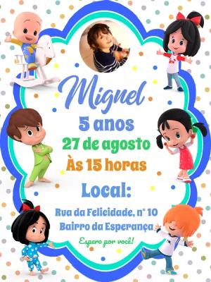 Convite Aniversário Cleo e Cuquin com Foto para Editar Online