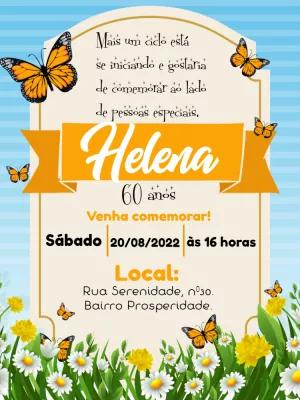Convite Aniversário Jardim das Borboletas para Editar Online