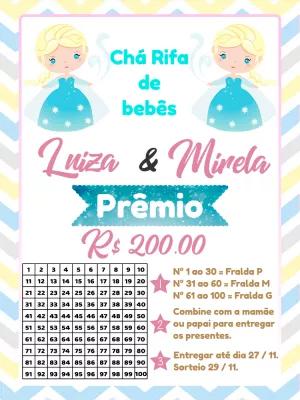 Chá Rifa Gêmeas Princesas do Gelo para Editar Online