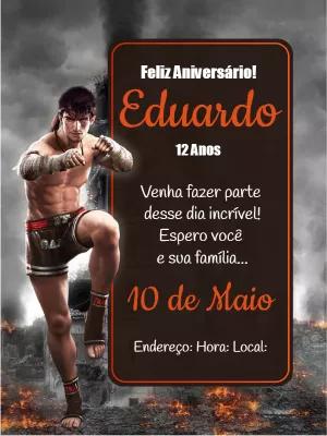 Convite de Aniversário Free Fire com Personagem para Editar
