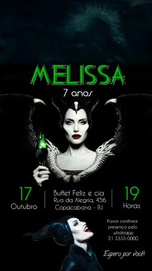 Convite Animado de Aniversário Malévola para Editar