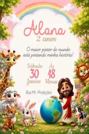 Convite Digital Maior Pintor do Mundo e Animais Editável