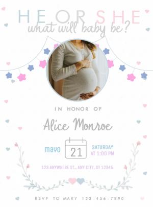 Cute Baby Shoes Gender Reveal Invitation | Editable Template