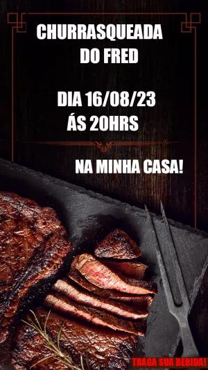 Convite de Aniversário Churrasco Rústico para Editar Online