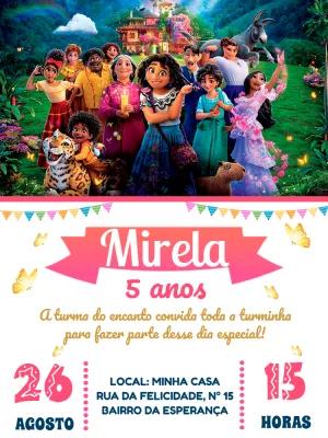 Convite Aniversário Encanto com Personagens para Editar Online