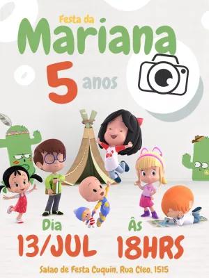 Convite Aniversário Cléo e Cuquin com Foto para Editar Online