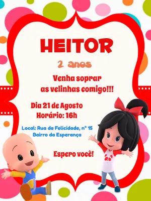 Convite de Aniversário Cleo e Cuquin para Editar Online