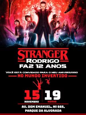 Convite de Aniversário Stranger Things para Editar Online