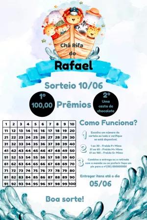 Chá Rifa Safari com Animais Fofos para Editar Online