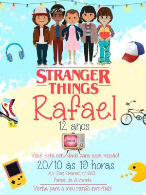 Convite Stranger Things Editável Online para Festa de Aniversário