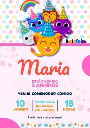 Convite de Aniversário Bolofofos para Editar e Imprimir Online