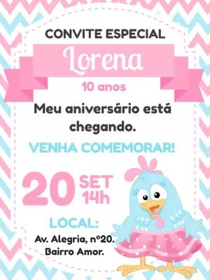 Convite Aniversário Galinha Pintadinha Candy para Editar Online