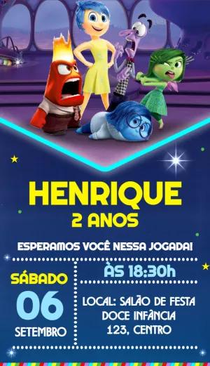 Convite de Aniversário Divertida Mente para Editar Online