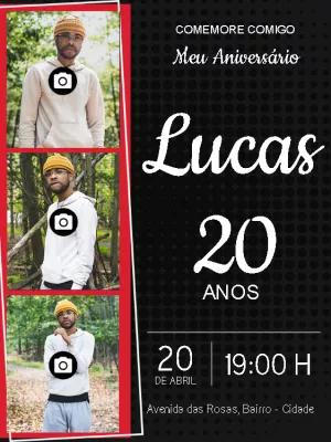 Convite de Aniversário Masculino com Foto para Editar Online