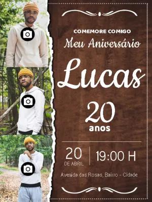 Convite de Aniversário Masculino com Foto para Editar Online