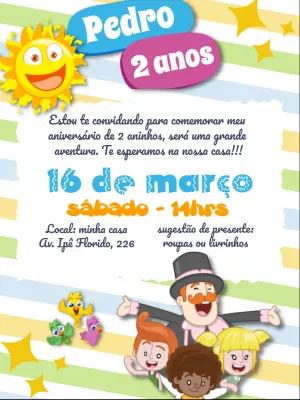 Convite de Aniversário Mundo Bita para Editar Online