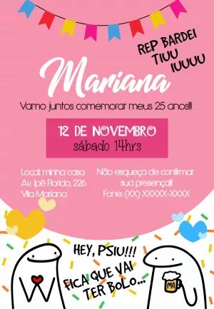 Convite de Aniversário Flork Meme para Editar Online