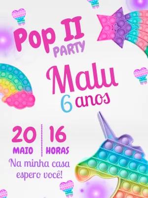 Convite Aniversário Pop It Candy Color para Editar Online