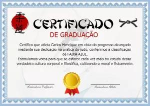 Certificado de Judô e Artes Marciais para Editar Online