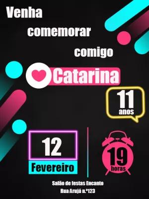 Convite de Aniversário Neon Moderno para Editar Online