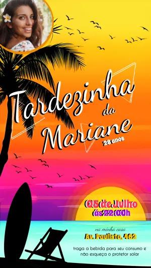 Convite Aniversário Tardezinha com Foto para Editar Online