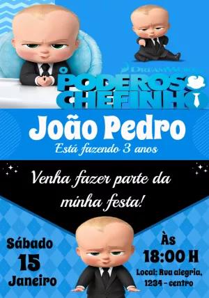 Convite Aniversário Poderoso Chefinho para Editar Online