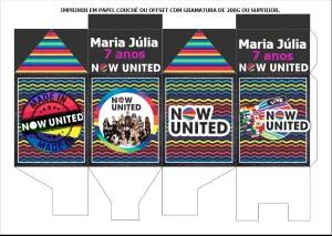 Caixa Milk Festa Now United para Editar e Imprimir Online