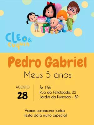 Convite de Aniversário Cleo e Cuquin para Editar Online