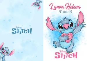 Capa de Caderno Stitch Editável para Volta às Aulas